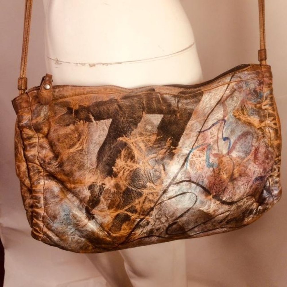 Vintage Jane Yoo Hand Painted Cross Body Bag